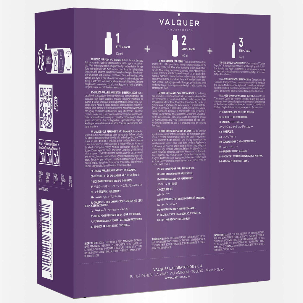 Kit Profesional para Permanente Nº3 – Cabello Dañado | Recupera, Riza y Repara - 210 ml