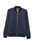 Kiton Denim Zip-Up Bomber Jacket — Navy