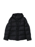 Yves Salomon Quilted Hooded Down Jacket — Black