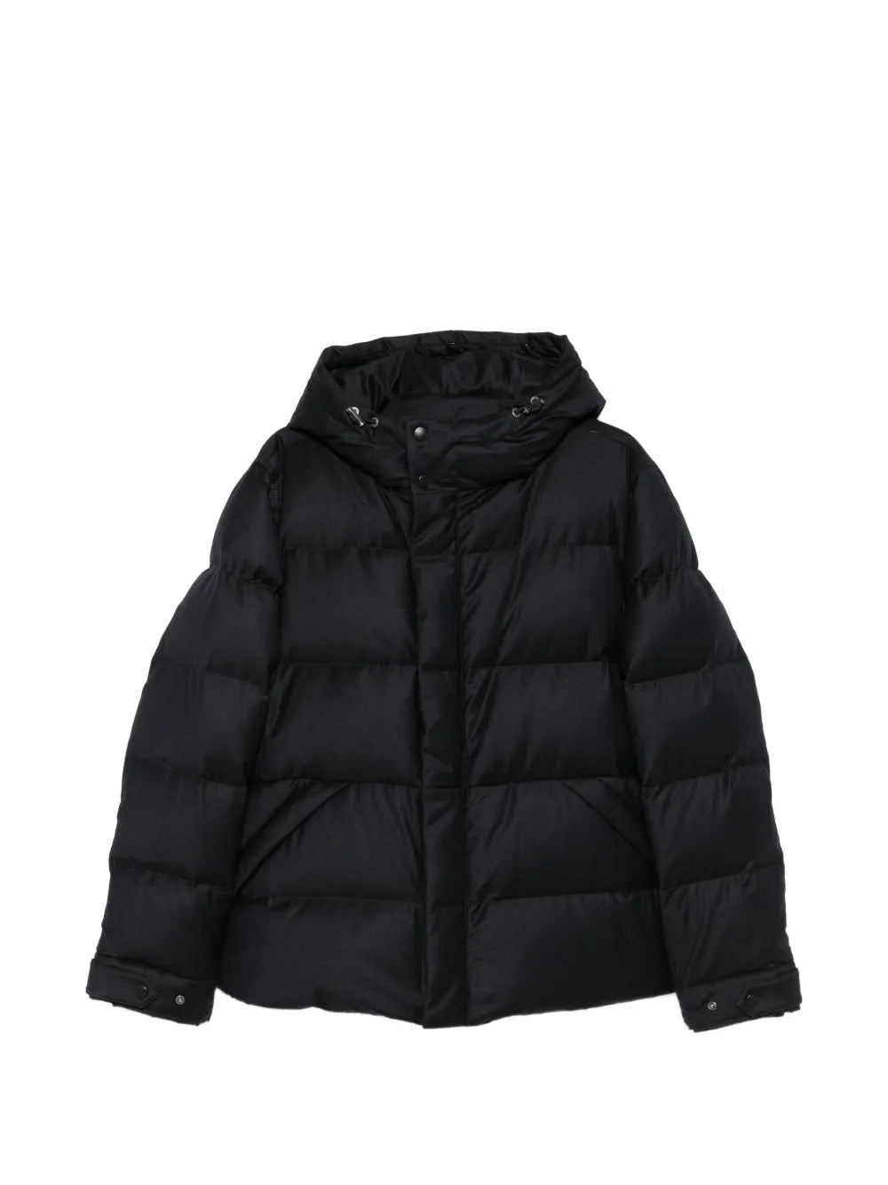 Yves Salomon Quilted Hooded Down Jacket — Black