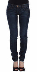Women's Blue Slim Jeans Denim Pants Skinny Leg Stretch Cotton