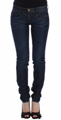 Women's Blue Slim Jeans Denim Pants Skinny Leg Stretch Cotton