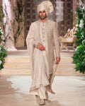 Beige Sherwani Set By KYNAH, Luxury Indian Fashion & Bridal Wear