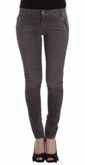 Women's Gray Slim Jeans Denim Pants Skinny Leg Stretch Cotton