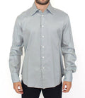 Men's Gray Cotton Long Sleeve Casual Shirt Top
