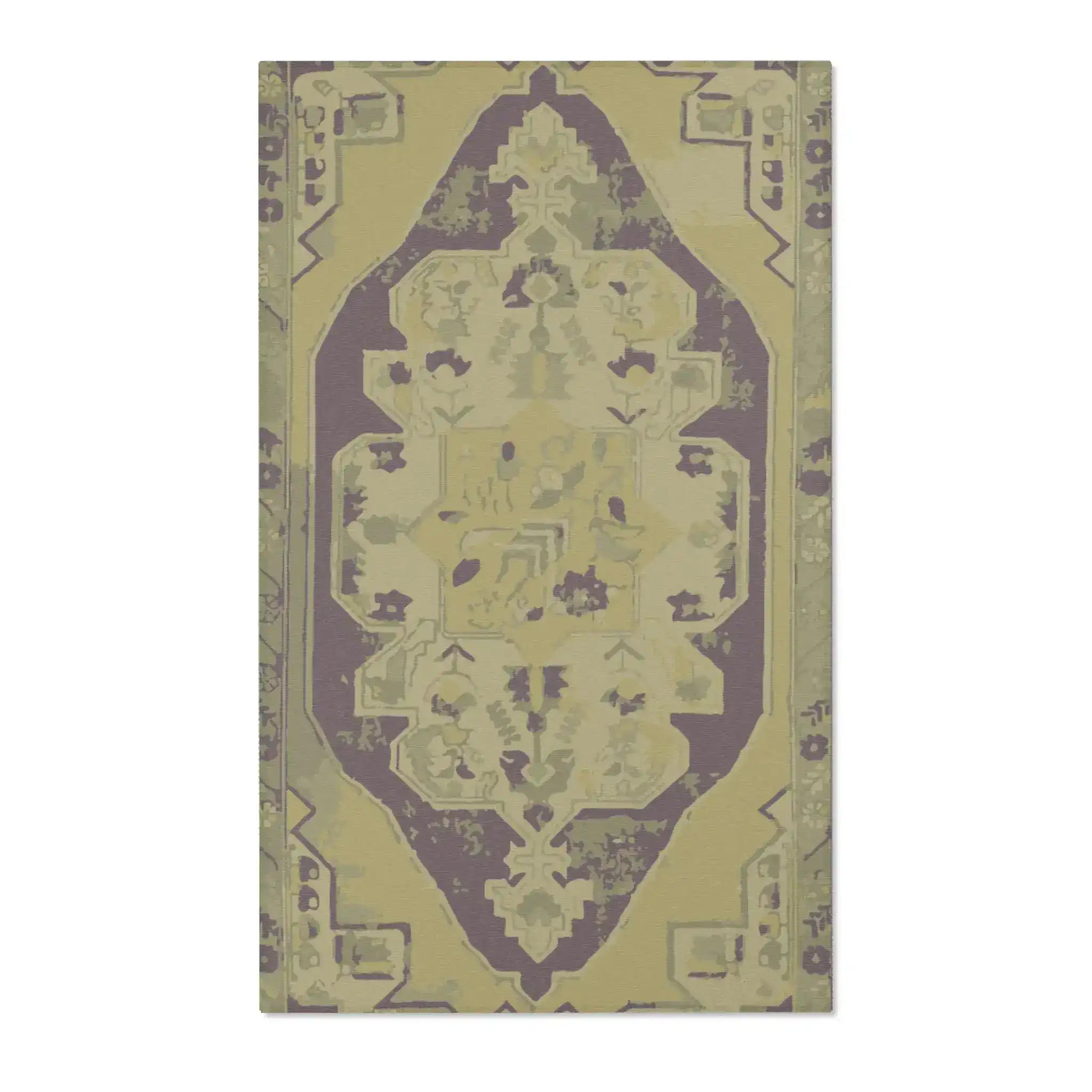 Bohemian Plum & Olive Medallion Accent Rug
