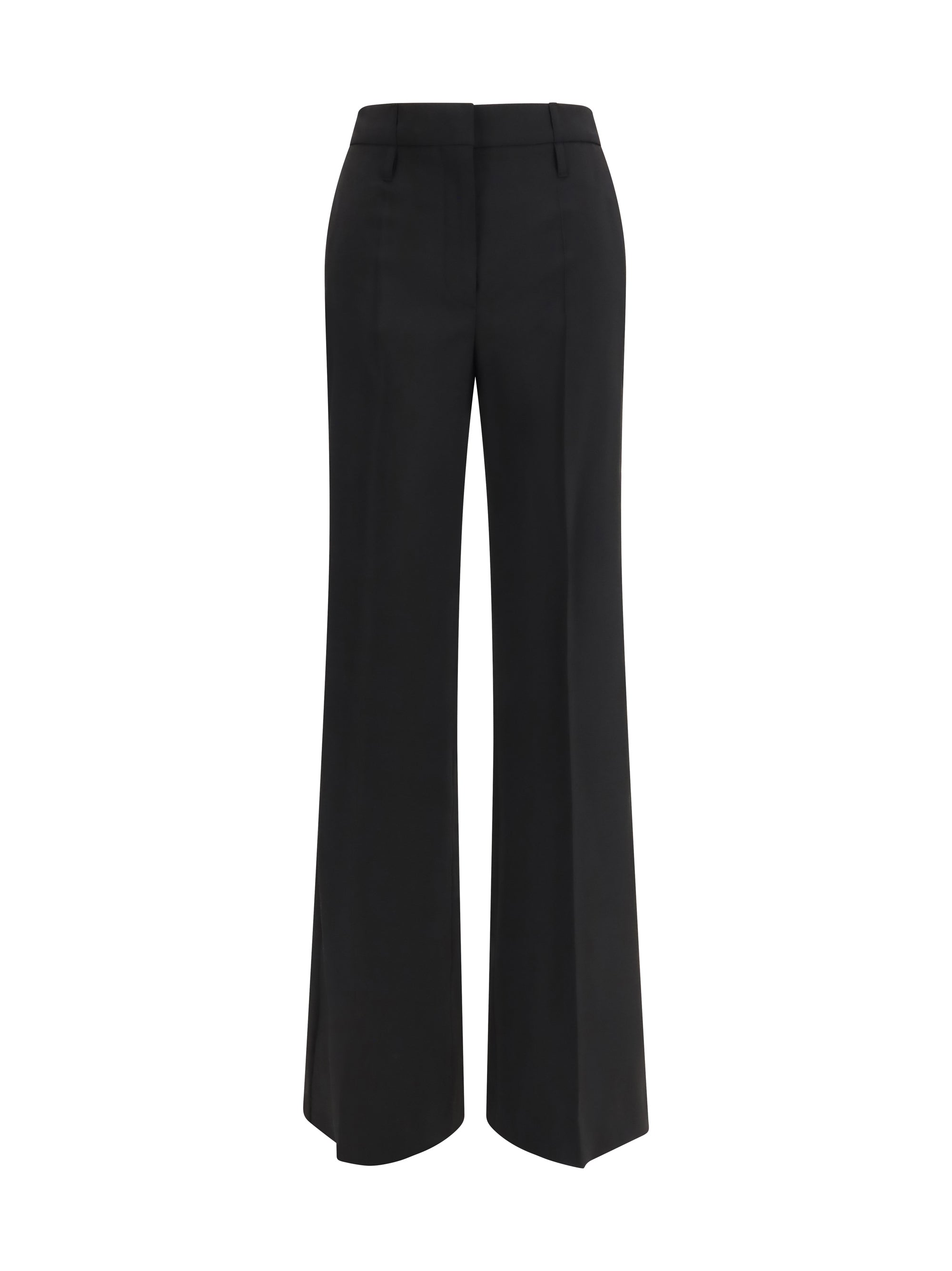 Max Mara Sportmax Flare Wool Trousers — Black
