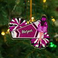 Personalizada de dibujos animados Cheerleading personaje de acrílico Ornamento con Nombre Árbol Decoración Regalo de Navidad para Cheerleaders