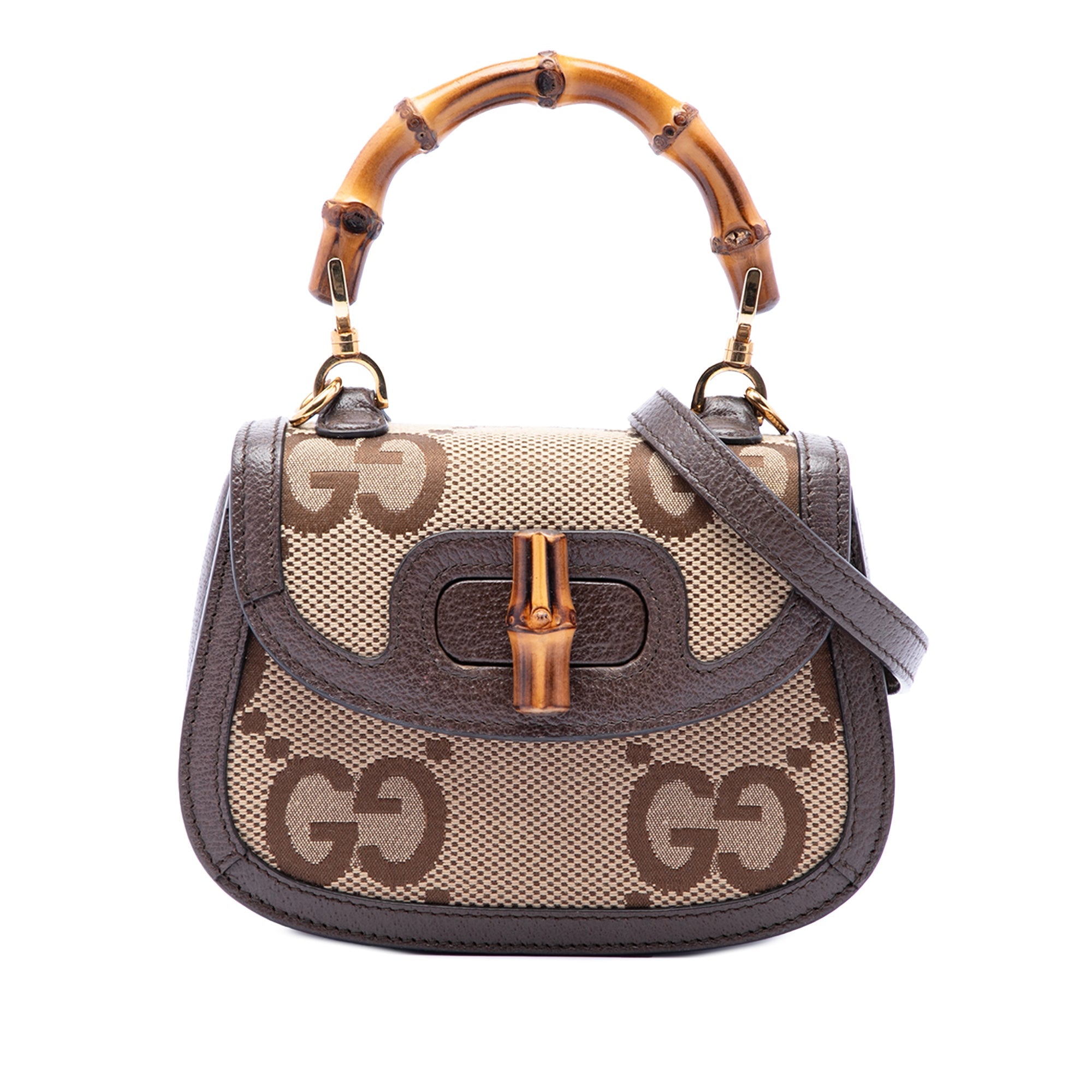 Mini Jumbo GG Canvas 1947 Bamboo Top Handle Bag