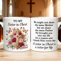 Personalizada Cruz Floral Versículos de la Biblia 11 oz 15 oz Taza de café de cerámica con nombre Cumpleaños Bautizo Regalo para Cristianos Mujeres