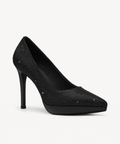 StyleFlex Pointed Toe Heeled Platform Pump - Rhinestone Black / Regular (A-C) / US 7.5 | EU 38 | UK 5.5