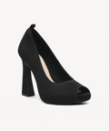 PowerWalk Peep-toe Heeled Pump - Black / US 7 | EU 37.5 | UK 5