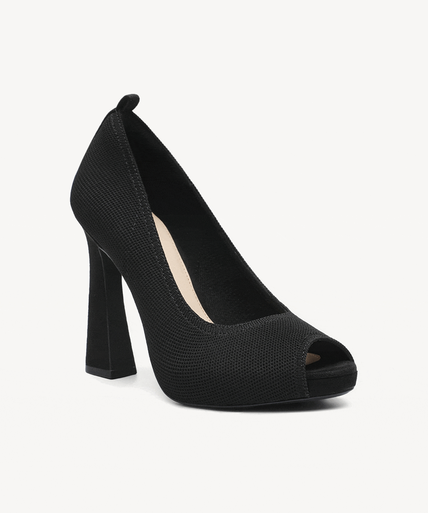 PowerWalk Peep-toe Heeled Pump - Black / US 10 | EU 41.5 | UK 8
