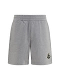 Moncler Logo-Embroidered Cotton Bermuda Shorts — Gray
