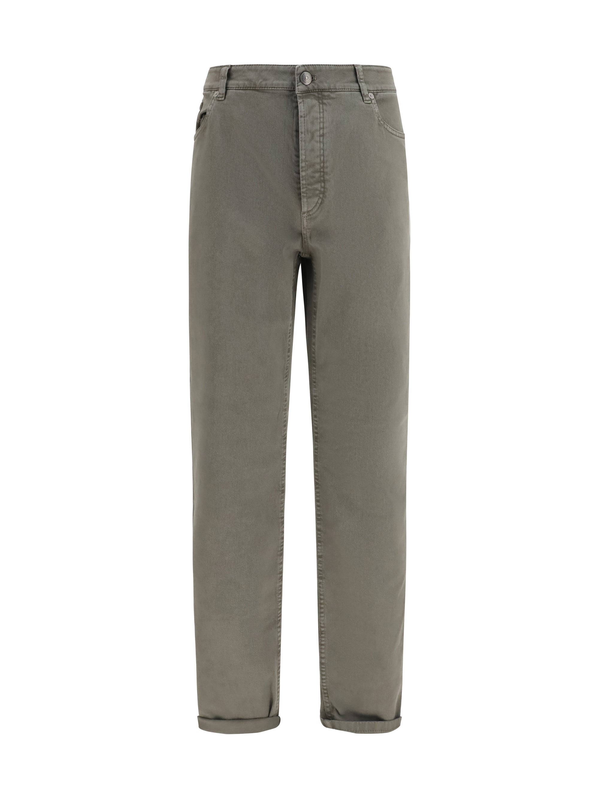 Brunello Cucinelli Turn-Up Hem Jeans — Gray