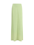 Kristina Ti Fluid Silk Skirt — Green