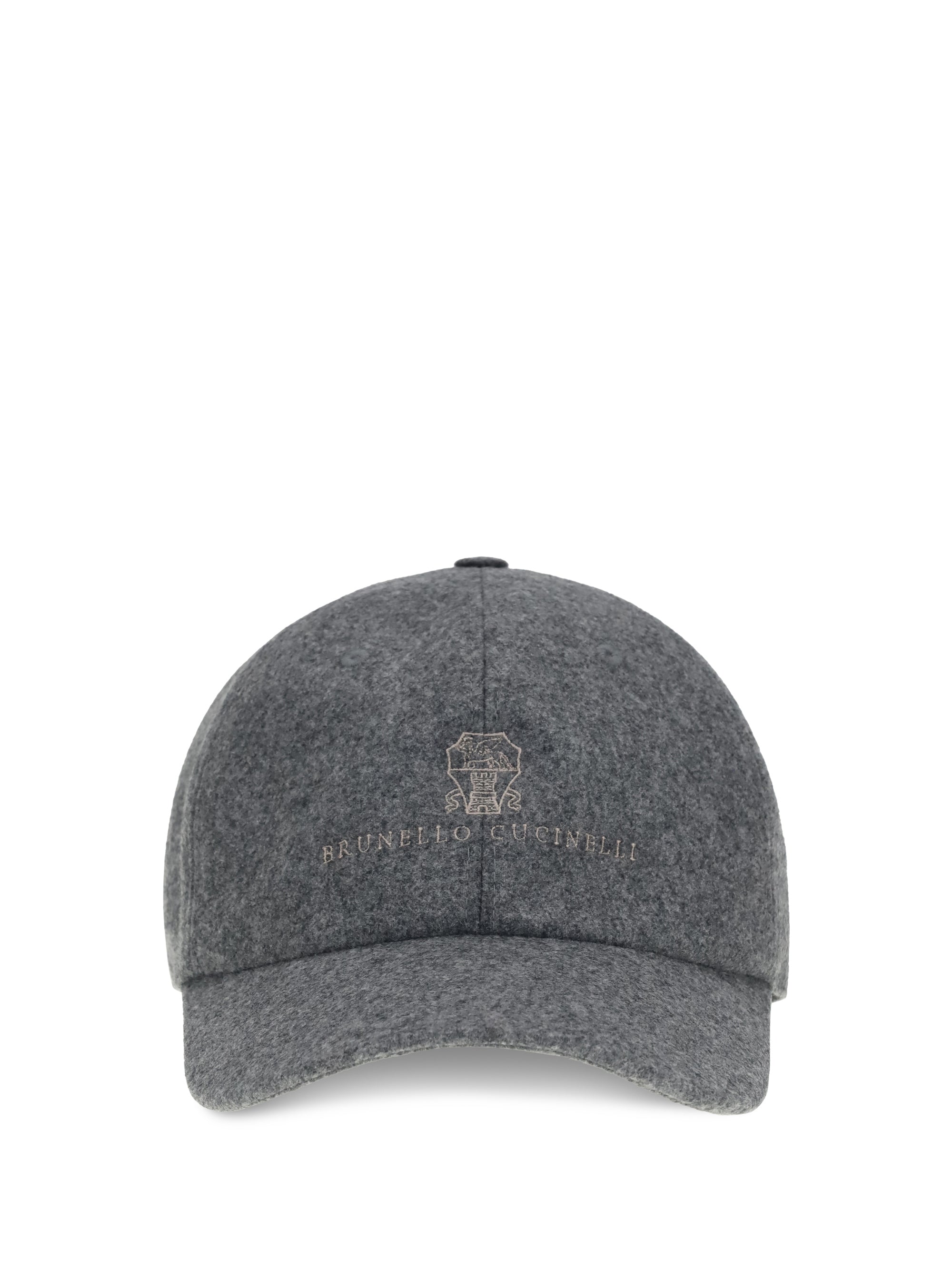 Brunello Cucinelli M038P9850 Logo-Embroidered Baseball Cap — Gray