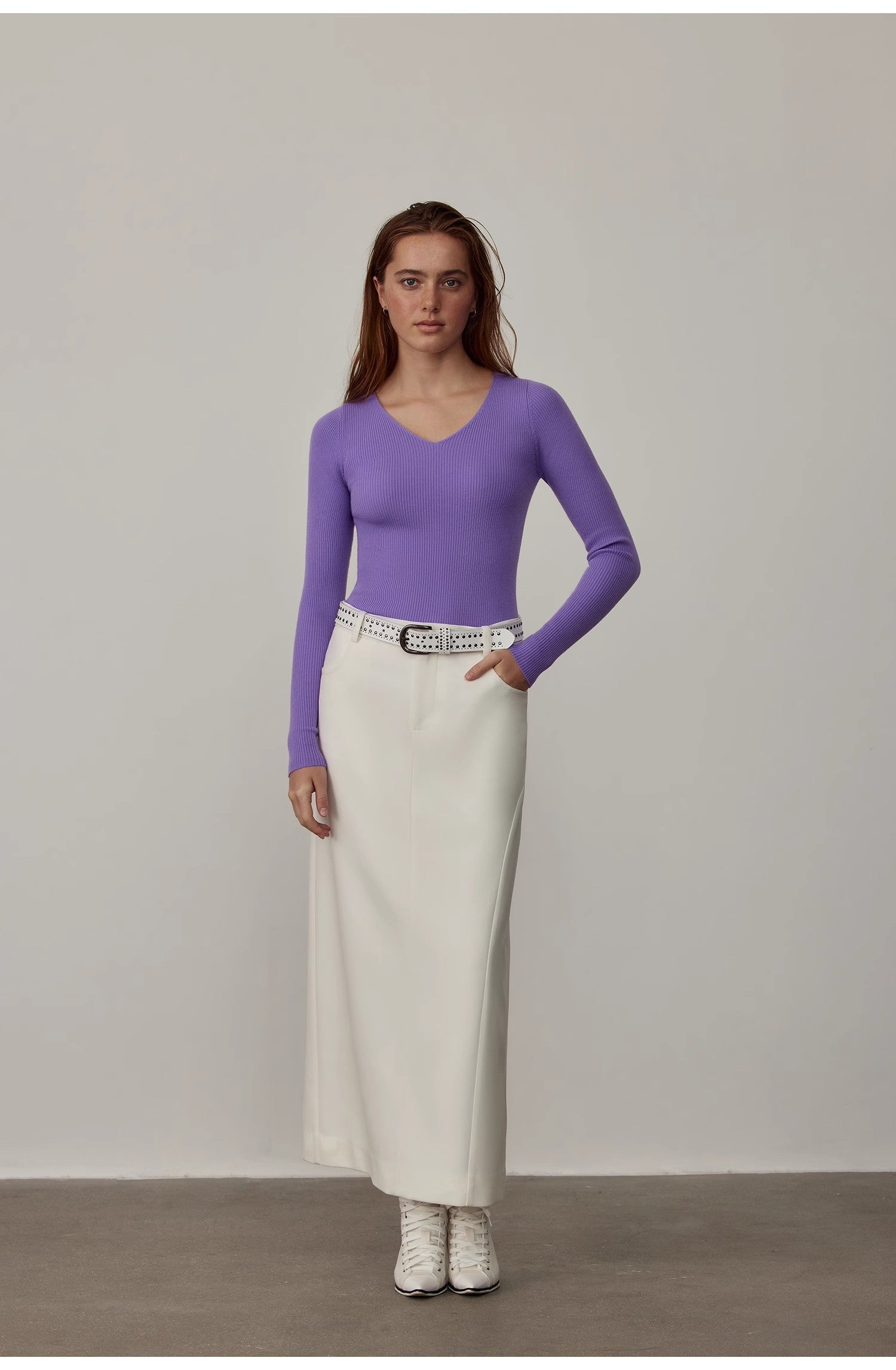 Stobe worsted low-waisted fashionable versatile suit retro neutral straight skirt