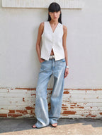Art Journey distressed dirty dyed Tencel cotton jeans