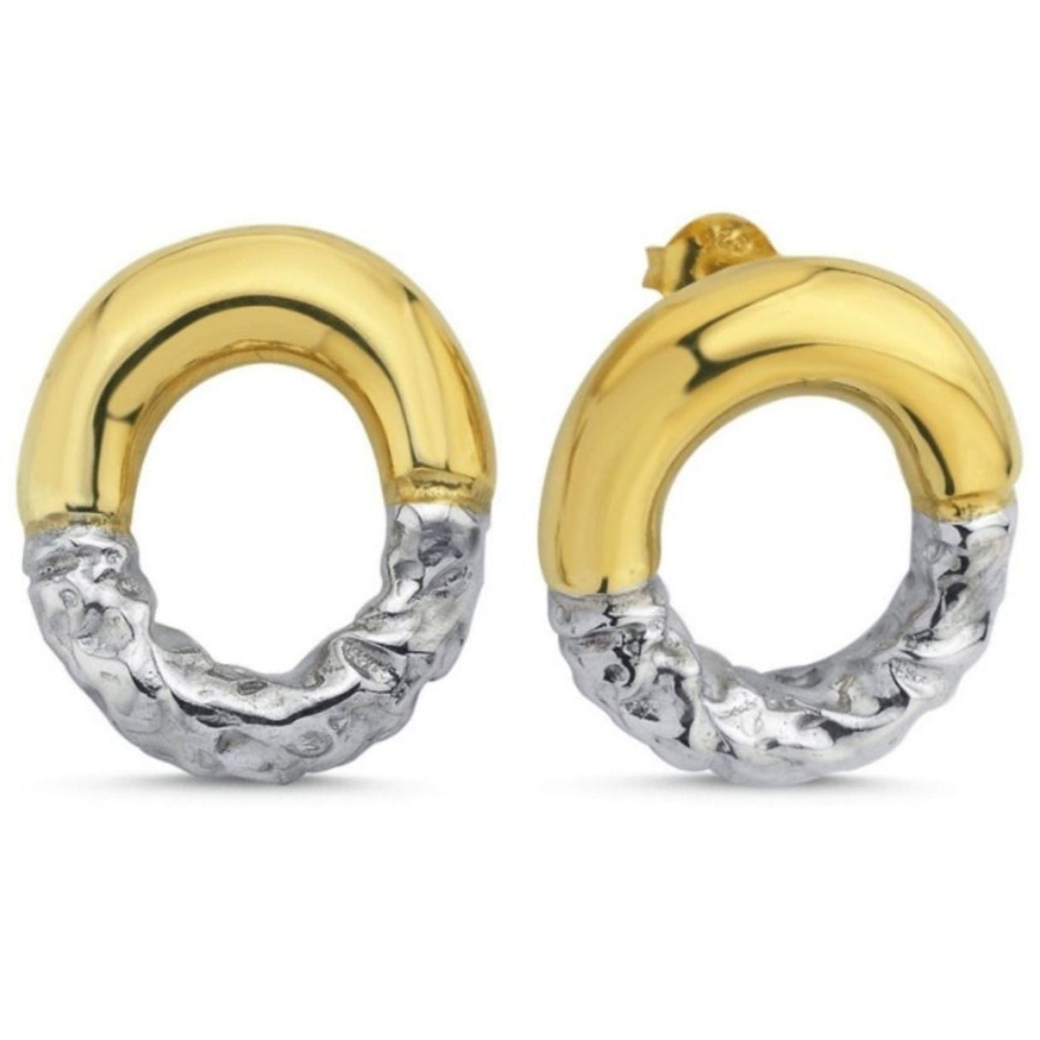 Rety Double Color Oval Earrings
