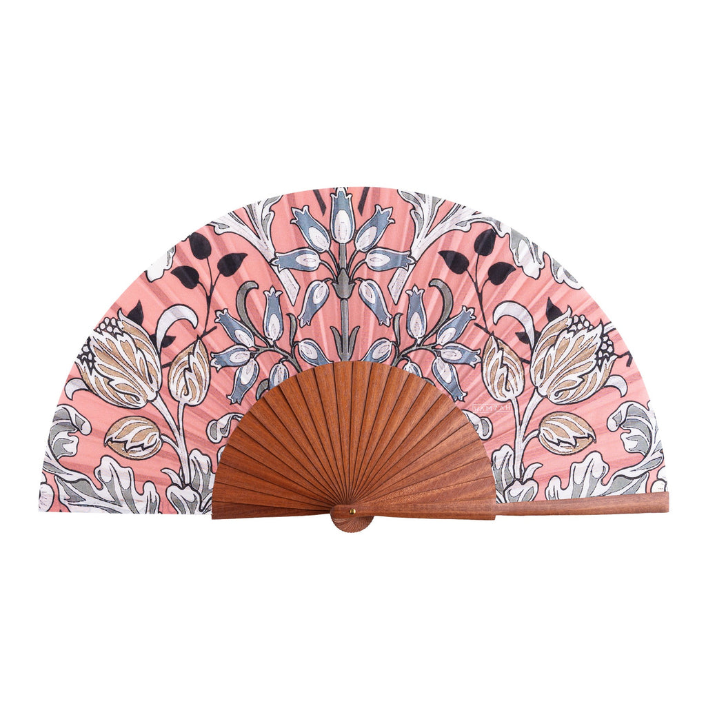 Folding Silk Fan with Floral Print Elinor