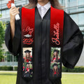 Fajín de Graduación Personalizado con Diseño de 2/4 Fotos en Color Gradiente con Nombre y Año Regalo de Celebración de Graduación para Graduados de la Clase de 2026