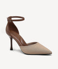Bicolor Strapped Pointed Toe Stiletto Pump - Apricot / US 11 | EU 42.5 | UK 9