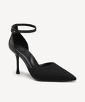 Bicolor Strapped Pointed Toe Stiletto Pump - Black / US 11 | EU 42.5 | UK 9