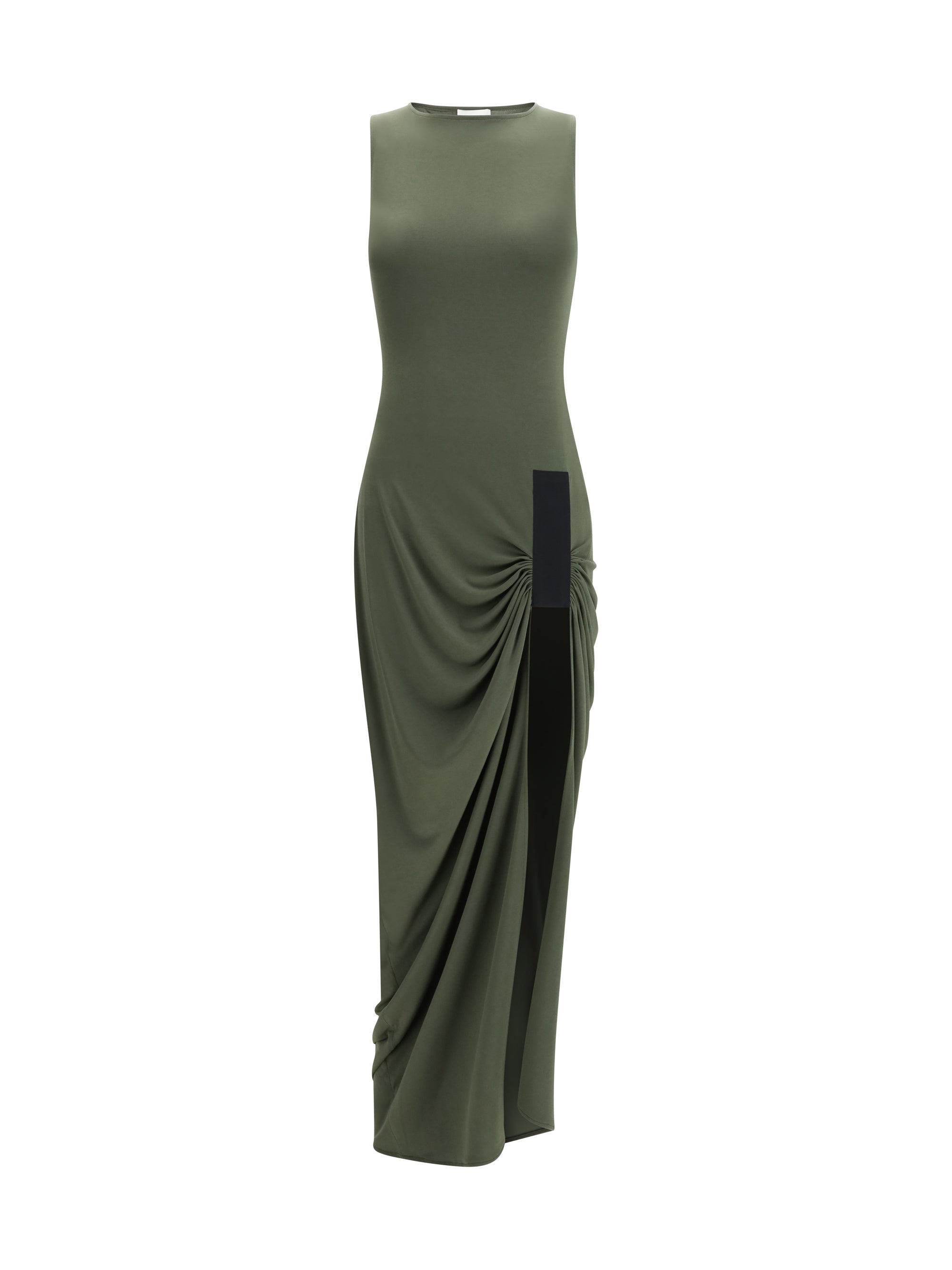 Coperni Draped Side-Slit Dress — Green