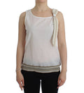 Women's White Top Blouse Tank Shirt Sleeveless Cotton