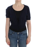 Women's Cropped Wool Blend Cardigan Navy Alpaca Polyamide Clothing
