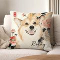 Almohada personalizada con nombre y foto de mascota en estilo Chino Tinta Lavada Decoración de Hogar Cumpleaños Aniversario Regalo para Amigo Dueño de Mascota