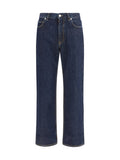 Fendi Straight-Leg Cotton Denim Jeans — Navy