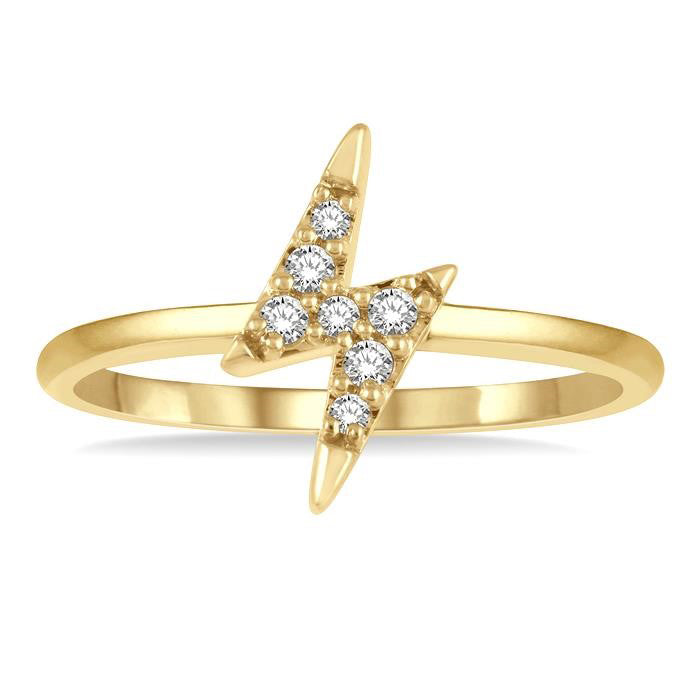 Lightning Bolt Petite Diamond Ring