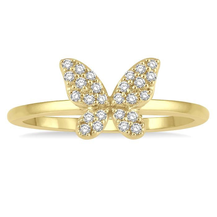 Stackable Butterfly Petite Diamond Ring