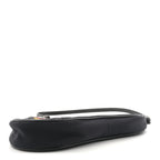 Christian Dior Satin Embroidered Floral Mini Saddle Pochette Bag Black