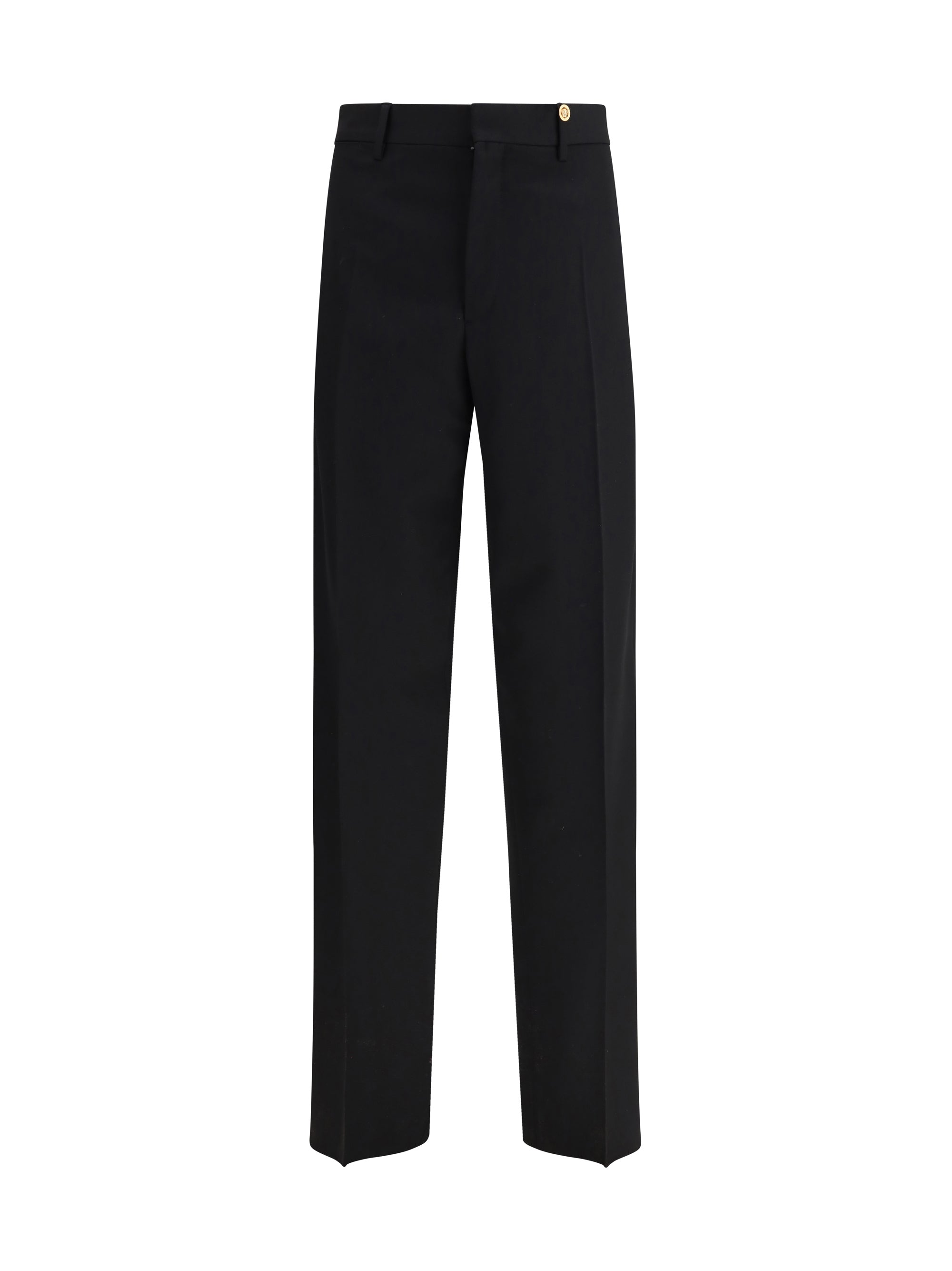 Versace Wool Grain de Poudre Trousers — Black