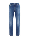 Dolce & Gabbana DG Logo Slim Stretch Jeans — Blue