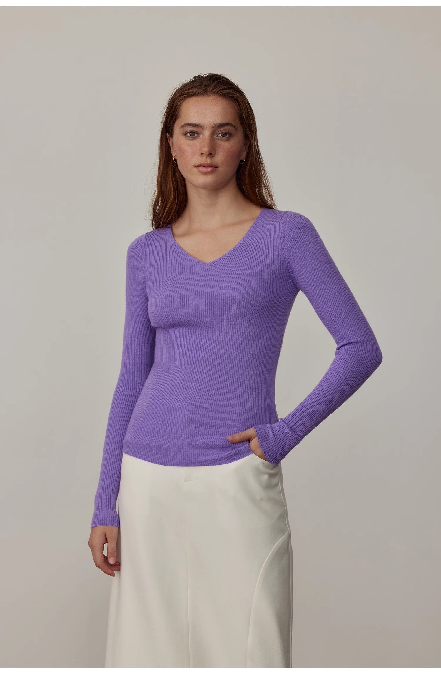 Stobe worsted low-waisted fashionable versatile suit retro neutral straight skirt