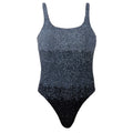 Ombre Hand-Beaded Embellished One-Piece Swimsuit | Black