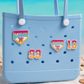 Personalizado Helado Goteo Deportes Béisbol Softbol Mamá Bolsa Charm con Nombre Accesorio para Bogg Día de Juego Equipo Cumpleaños Regalo para los amantes del deporte