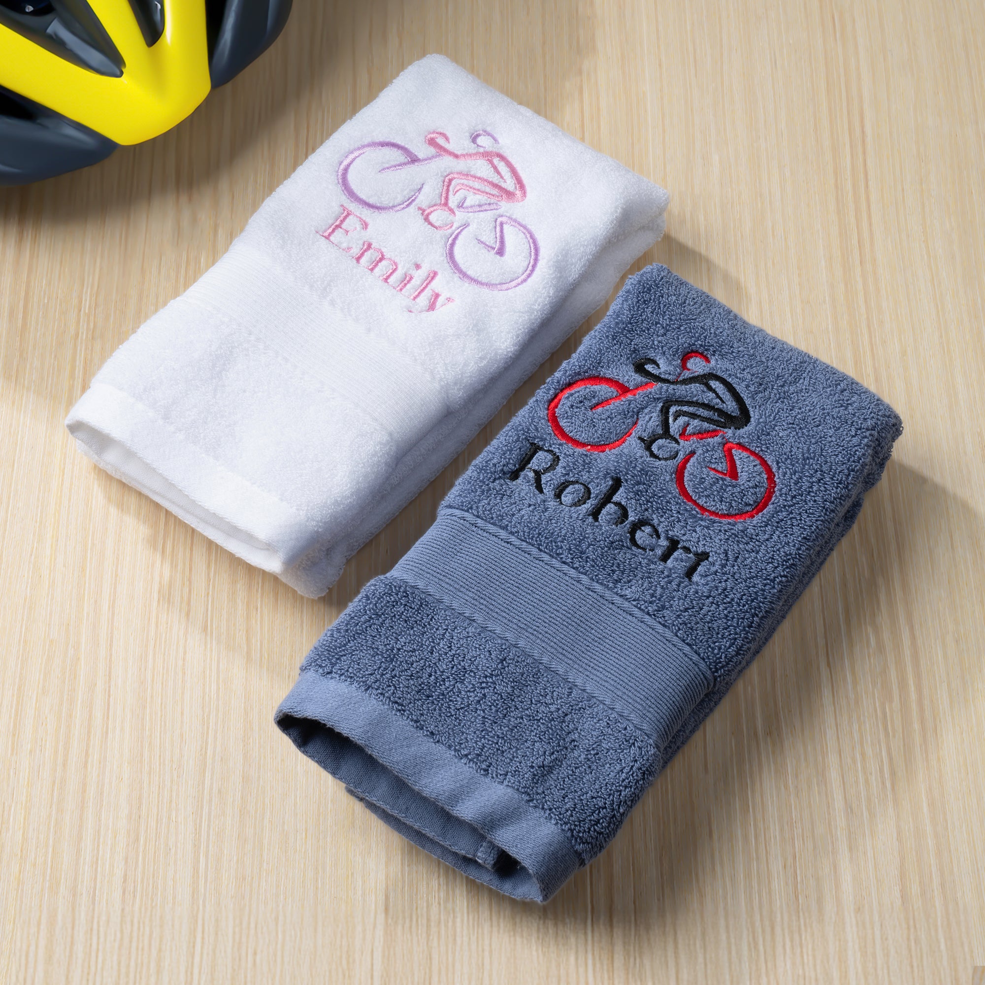 Bordado personalizado Ciclismo Super Absorbente 100% Algodón Toalla deportiva con nombre Cumpleaños Día de la carrera Regalo para ciclista