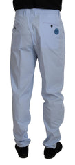 Men's Cotton Stretch Trousers Blue Elastane