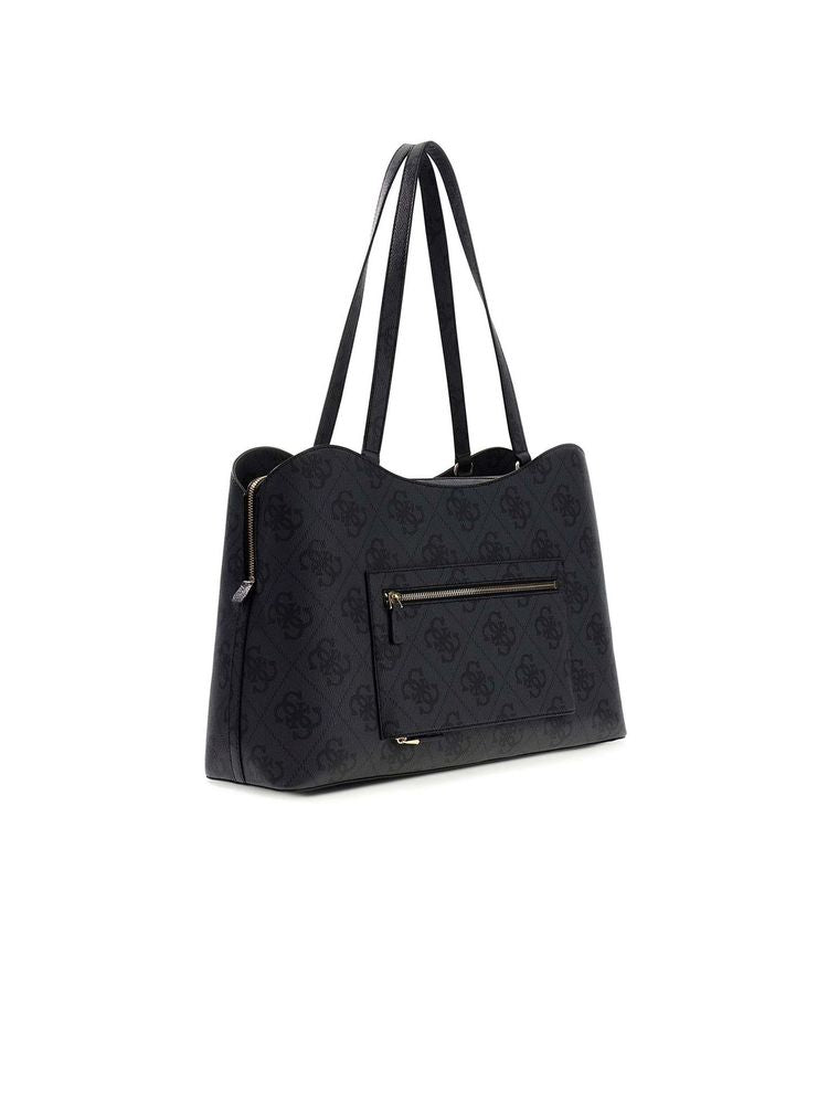 Guess Logo-Jacquard Tote Bag — Black