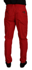 Men's Cotton Slim Fit Chinos Red