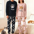Fotos personalizadas de la cara de la mascota con la pata Pijama suave de manga larga con nombre Regalo de cumpleaños para los amantes de las mascotas
