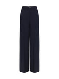 Gucci Diamond-Jacquard Trousers — Blue