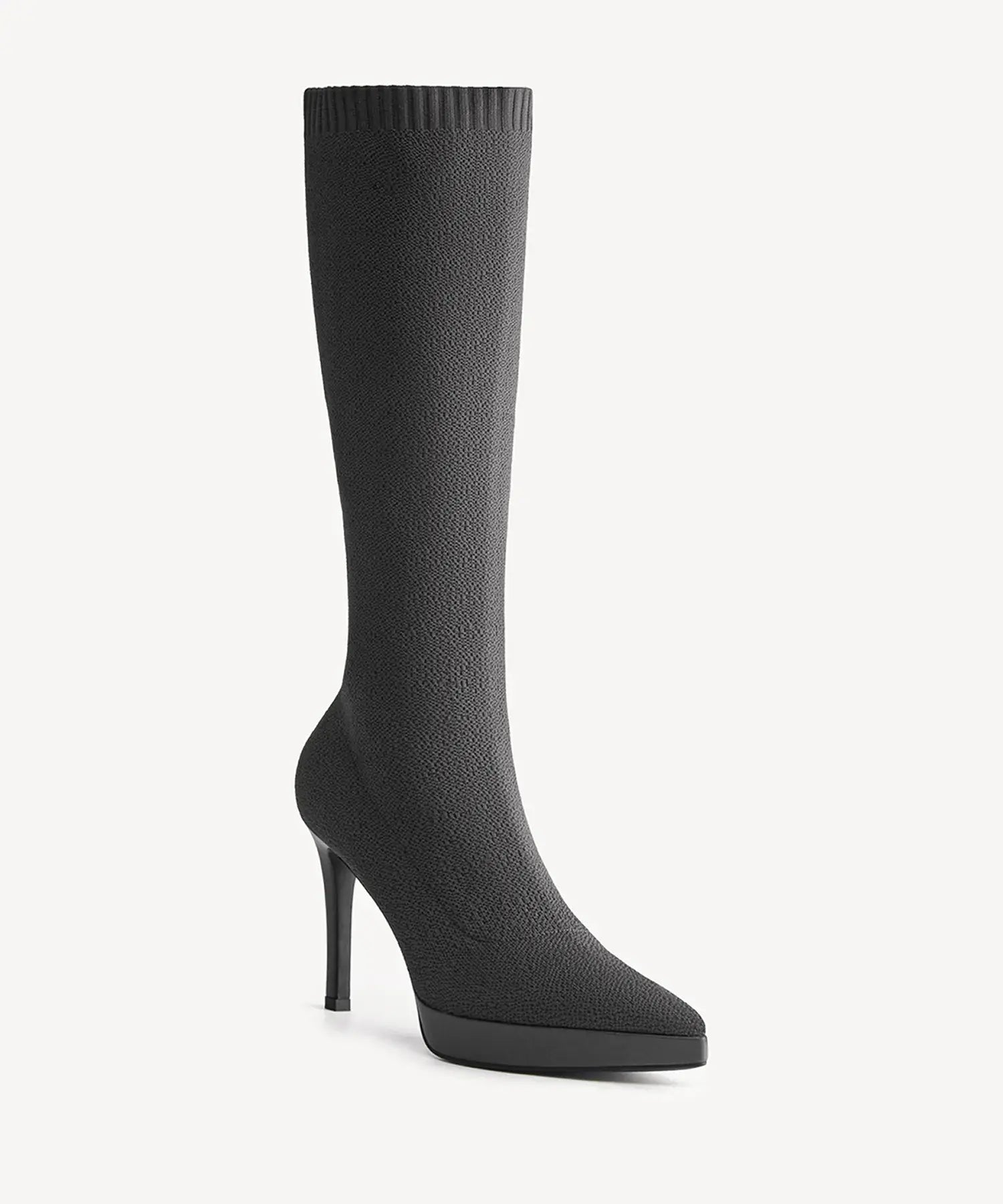 Moodboots Pointed Toe Platform High Boot - Grey / US 11 | EU 42.5 | UK 9