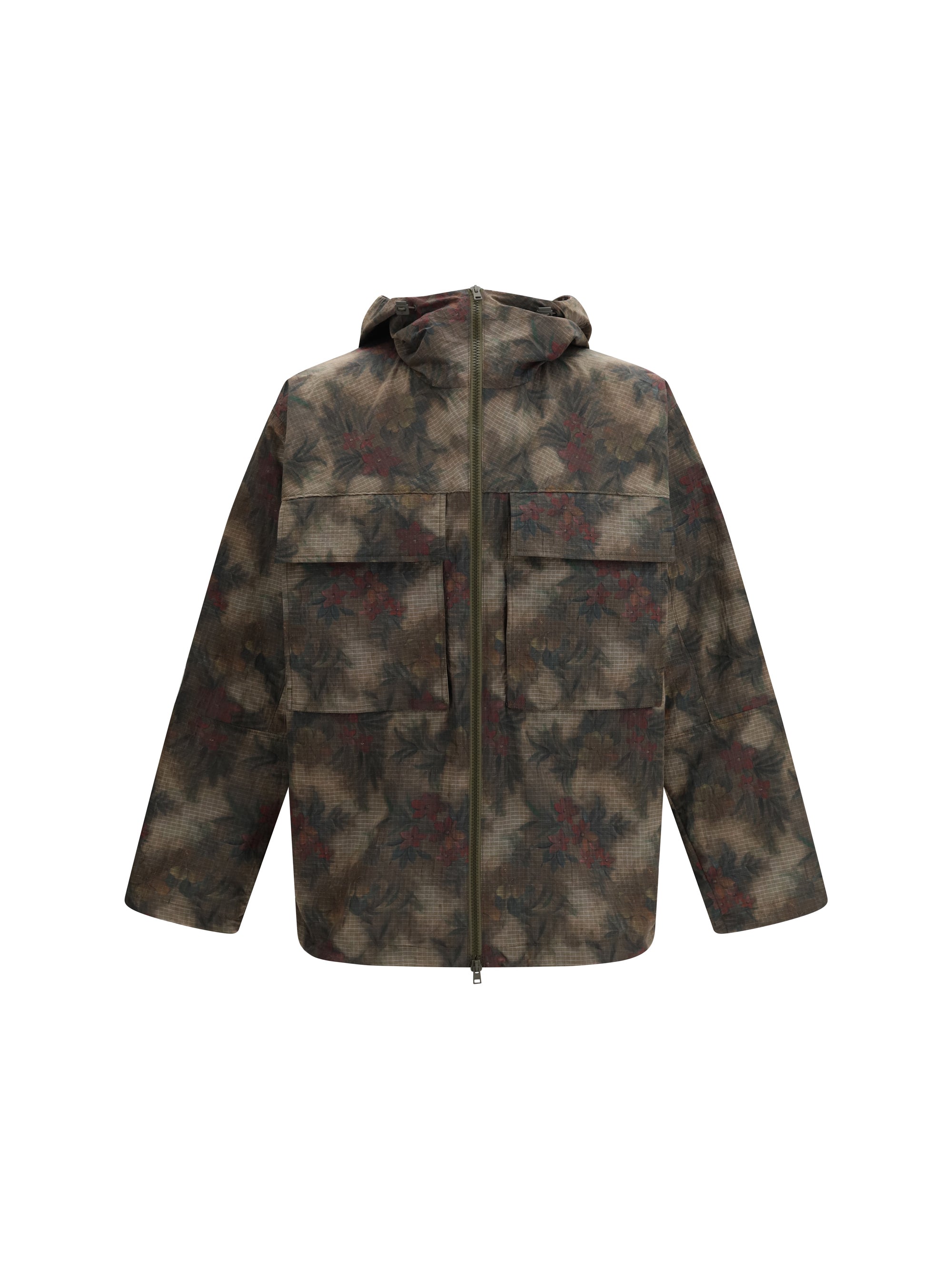 Herno Ripstop Tropical Pattern Jacket — Gray