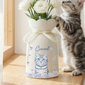 Toile De Jouy personalizada mascota foto mariposa florero de cerámica con nombre decoración del hogar regalo de cumpleaños para los dueños de mascotas